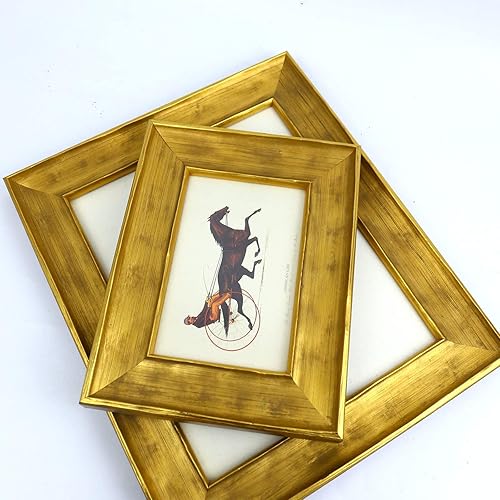 Miniatura 5 de BWPFRAME Marcos de fotos de 8 x 10 pulgadas, marco dorado de madera maciza, estilo vintage, rústico, de alta definición, para exhibición de mesa y