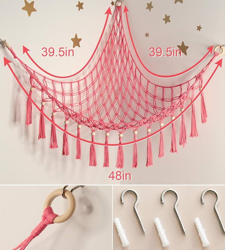 Stuffed Animal Hammock Corner - Toy Storage Hammock Plushie