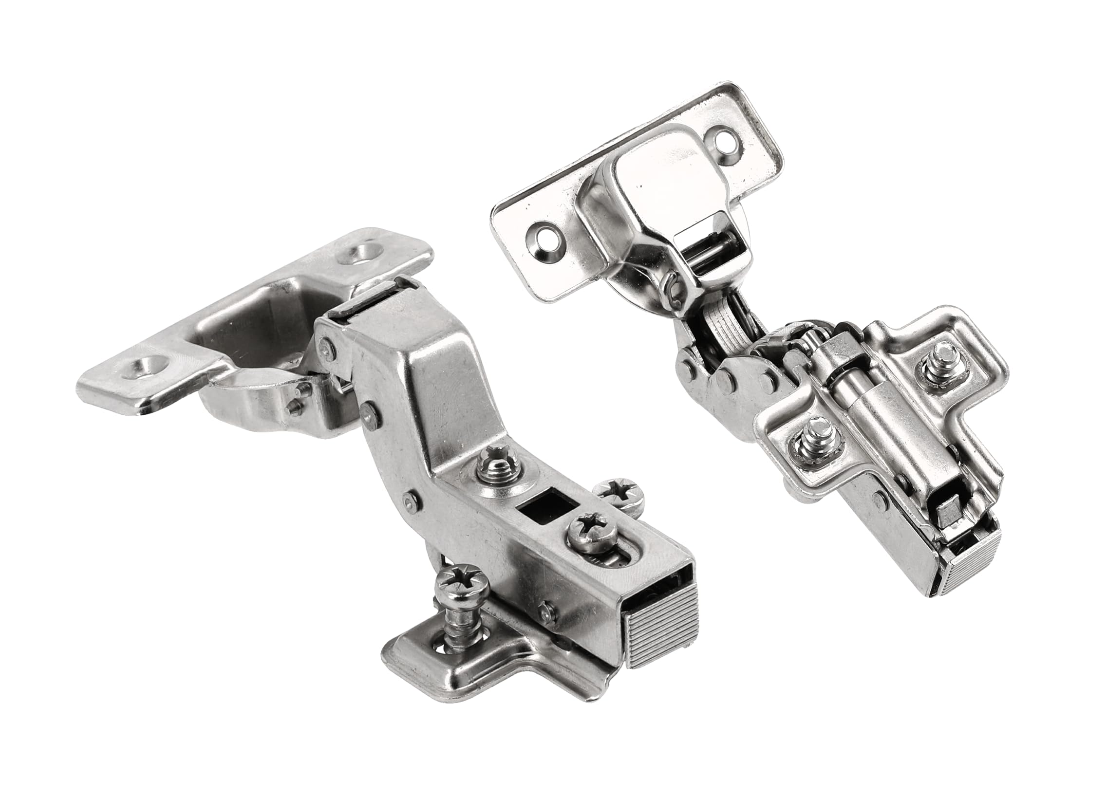 GTV HIHC Concealed Hinge for Internal Doors, with Soft-Close Damping, Clip-On Quick Assembly, 3D Adjustment, 99 Opening Angle, 35 mm Pot, Nickel-Plated Steel
