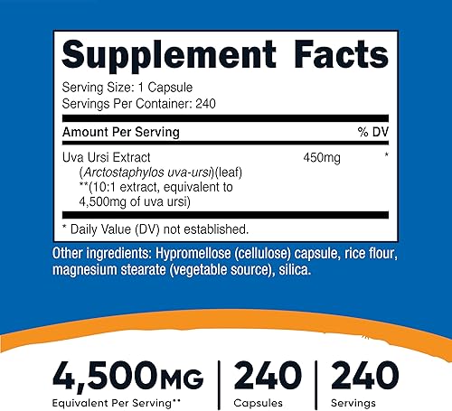 Miniatura 2 de Nutricost Uva Ursi 4500 mg, 240 cápsulas - Cápsulas vegetarianas, sin gluten, sin OMG