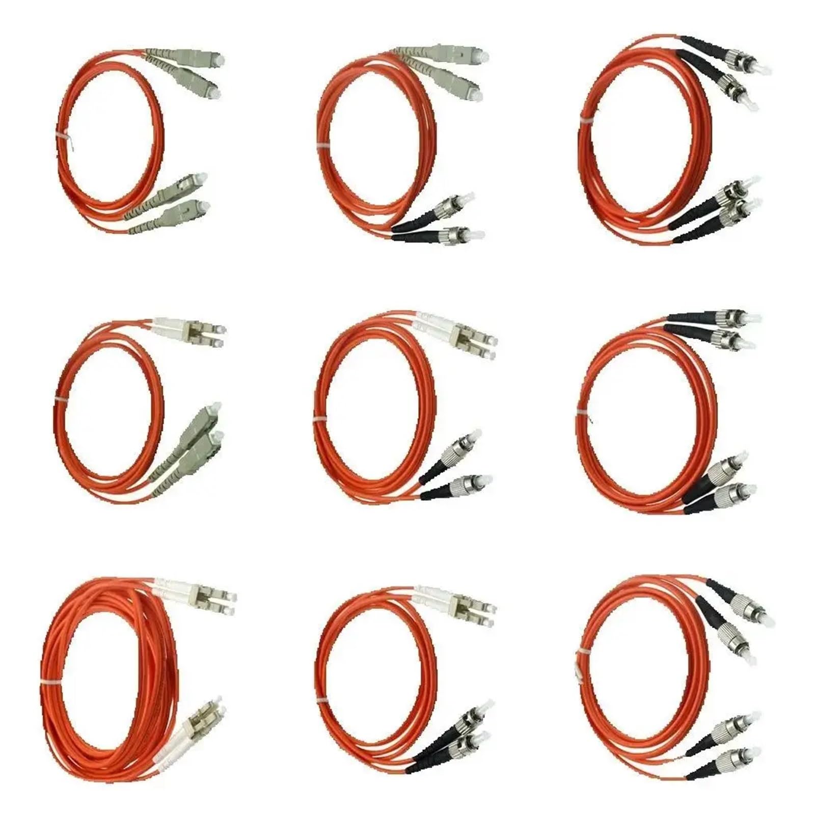 Cavo jumper in fibra ottica dual core multimodale Gigabit di grado portante Cavo multimodale doppio da LC a SC a FC a doppio cavo ST(Double FC-ST,40m)