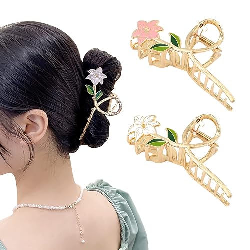 2 pinzas para el pelo de hueso de pez, pinzas de metal grandes, antideslizantes, huecos, pinzas geométricas, accesorios de agarre para el cabello