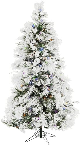 Miniatura 38 de Fraser Hill Farm - Árbol de Navidad, pino aterciopelado nevado, 10 pies LED doble multicolor y blanco cálido,Iluminación de cadena LED blanca