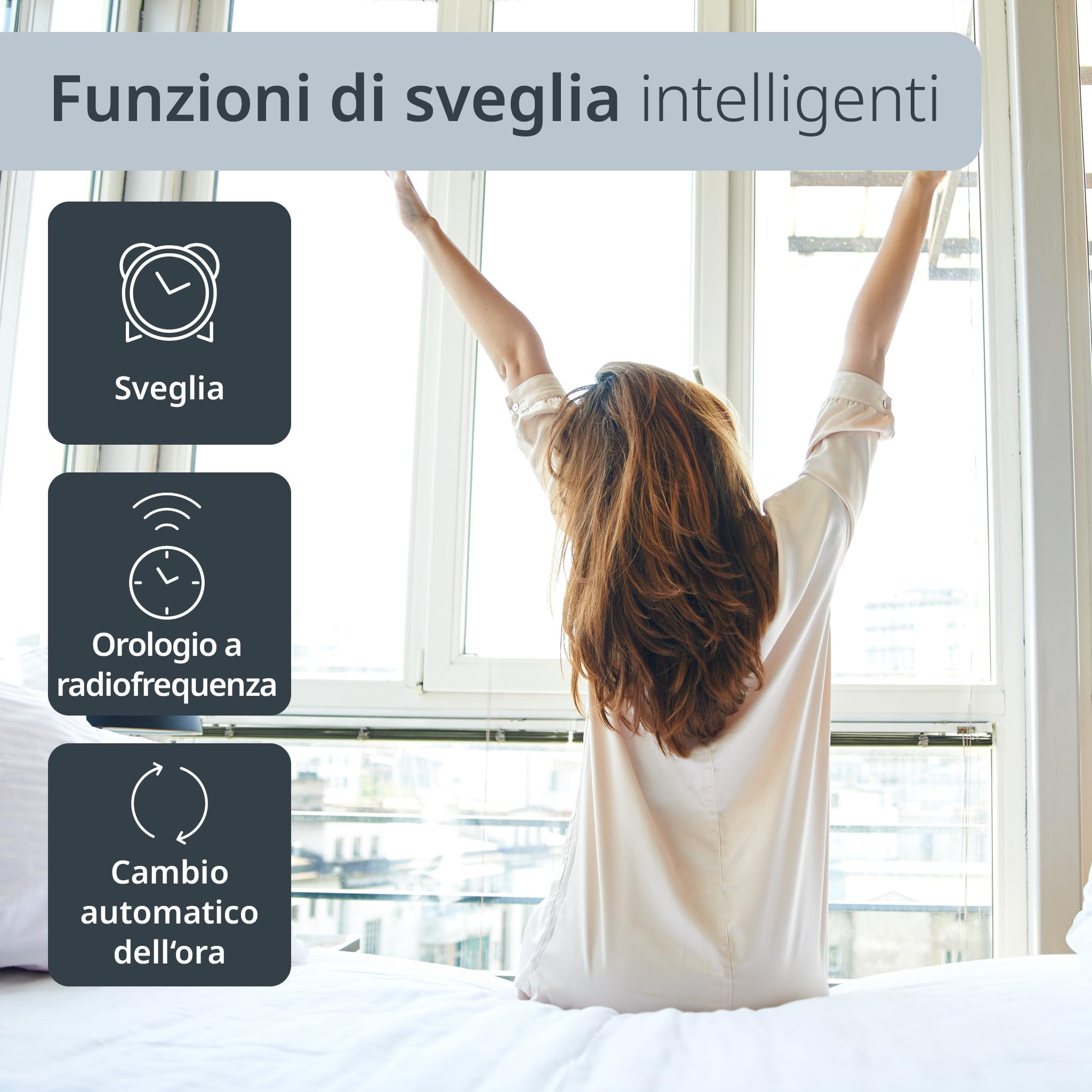 ADE Grande orologio digitale radiocontrollato con cifre XXL | orologio da tavolo e da parete con calendario | con termometro | sveglia radiocontrollata a batteria | nero