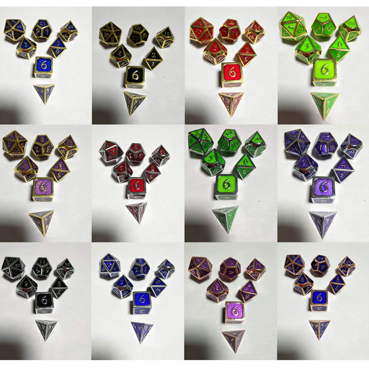 7 Piezas En Relieve Heavy Metal Polyhedral Dice Dnd Rpg Mtg Juego De Rol Con Bolsa De Almacenamiento - # 14