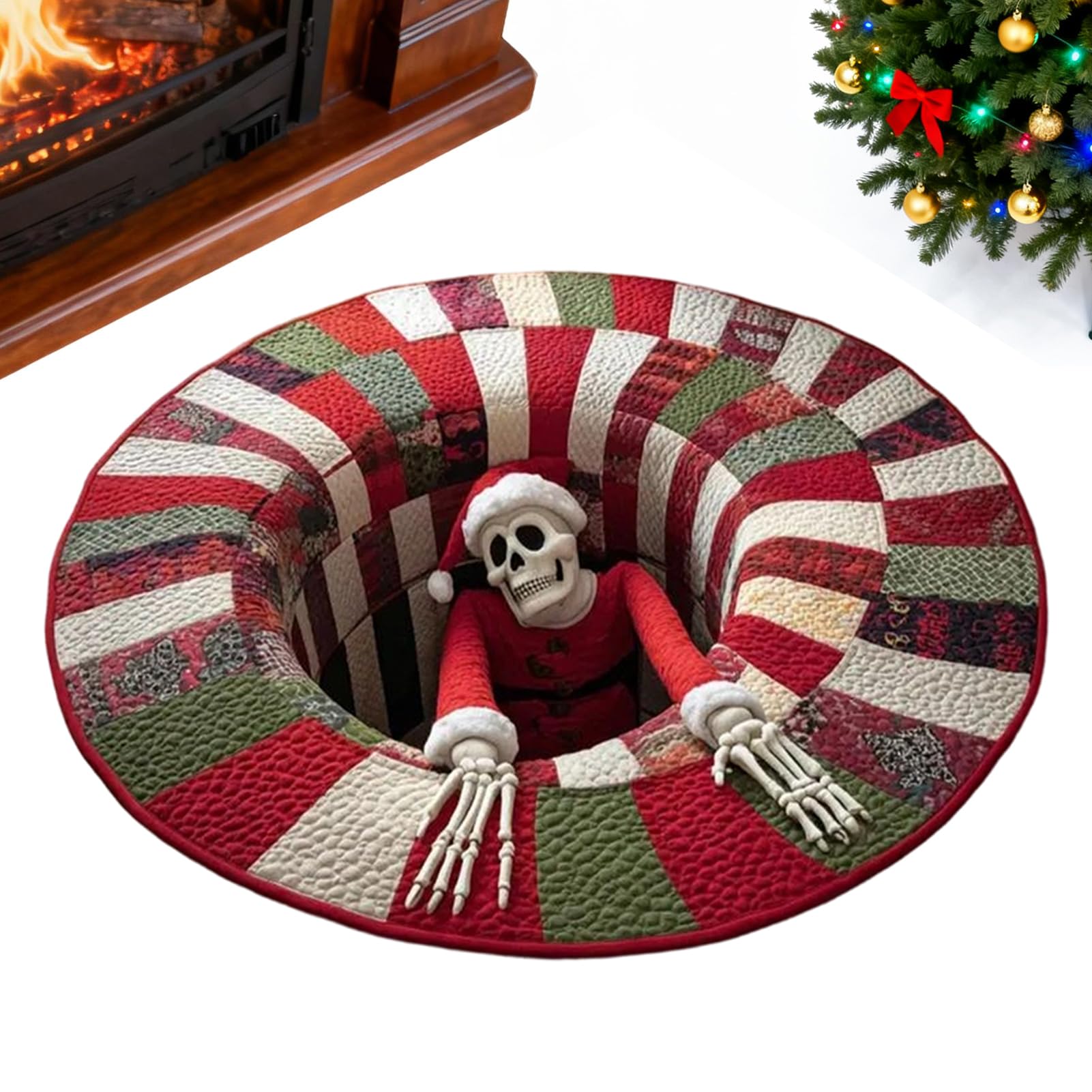 Moquette 3D décor de Noël pour sol de salon et entrée chaleureuse en hiver