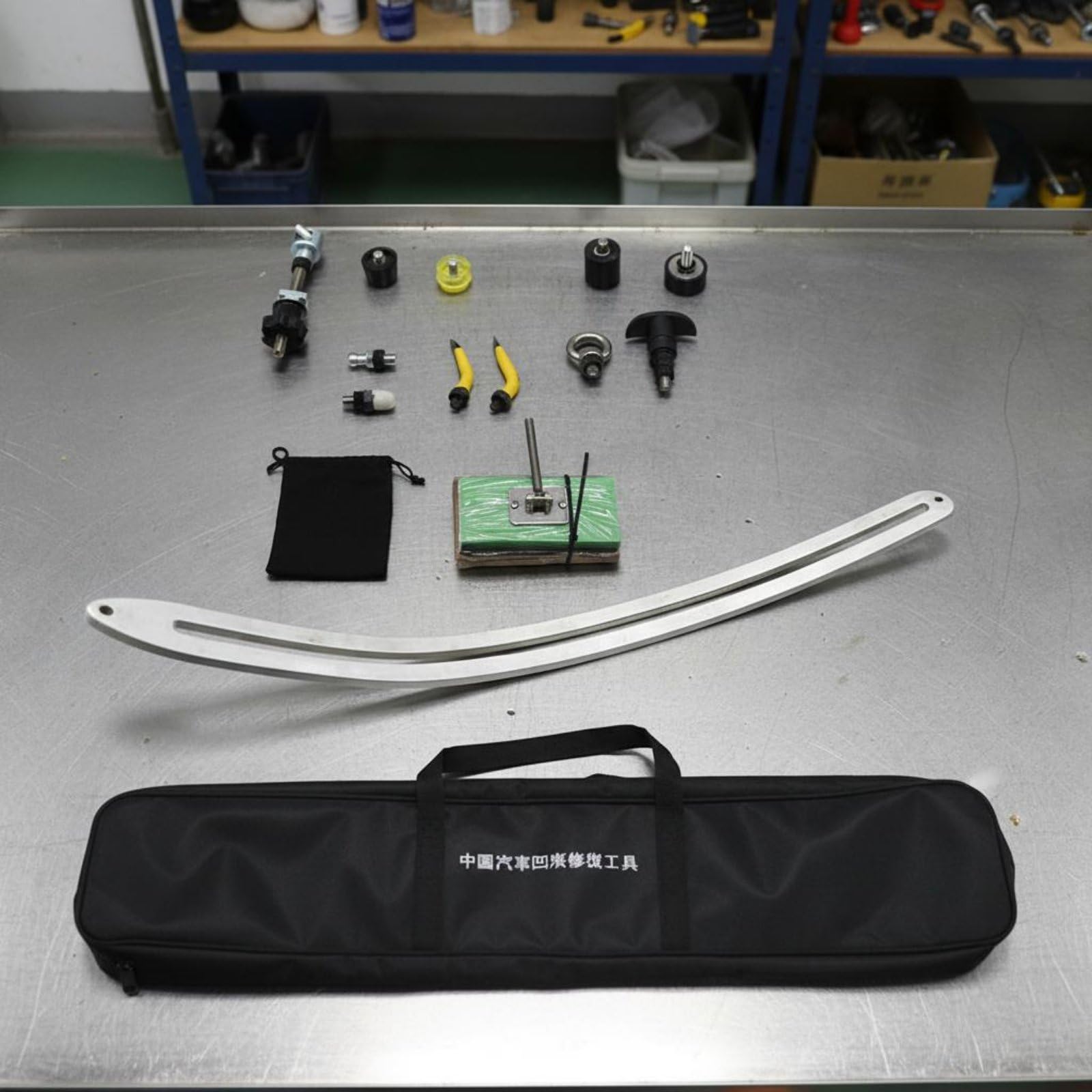 Auto Riparazione Ammaccature Dispositivo Kit Attrezzo Strumento Barra Curva Acciaio Inox per Parafanghi E Archi Ruota Officine