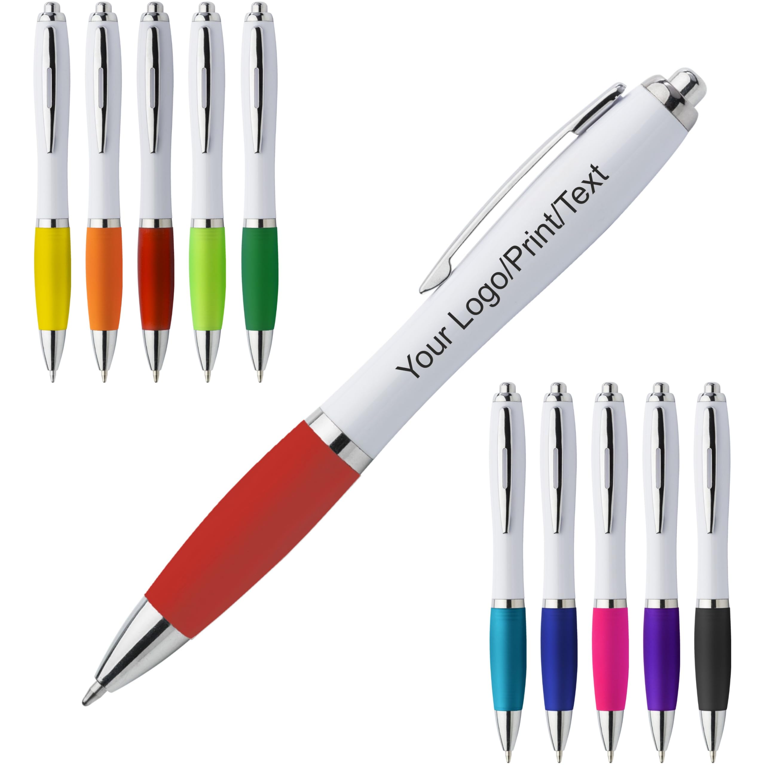 Schmalz 500 penne a sfera in plastica personalizzabili con stampa UV pubblicità/logo/testo/messaggio/festa di laurea/fiera inchiostro blu (500)