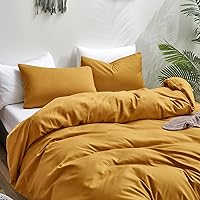 Vista 110 de Luxlovery - Juego de edredón azul neblina, tamaño matrimonial, minimalista, azul polvoriento, edredones de algodón suaves y transpirables, azul