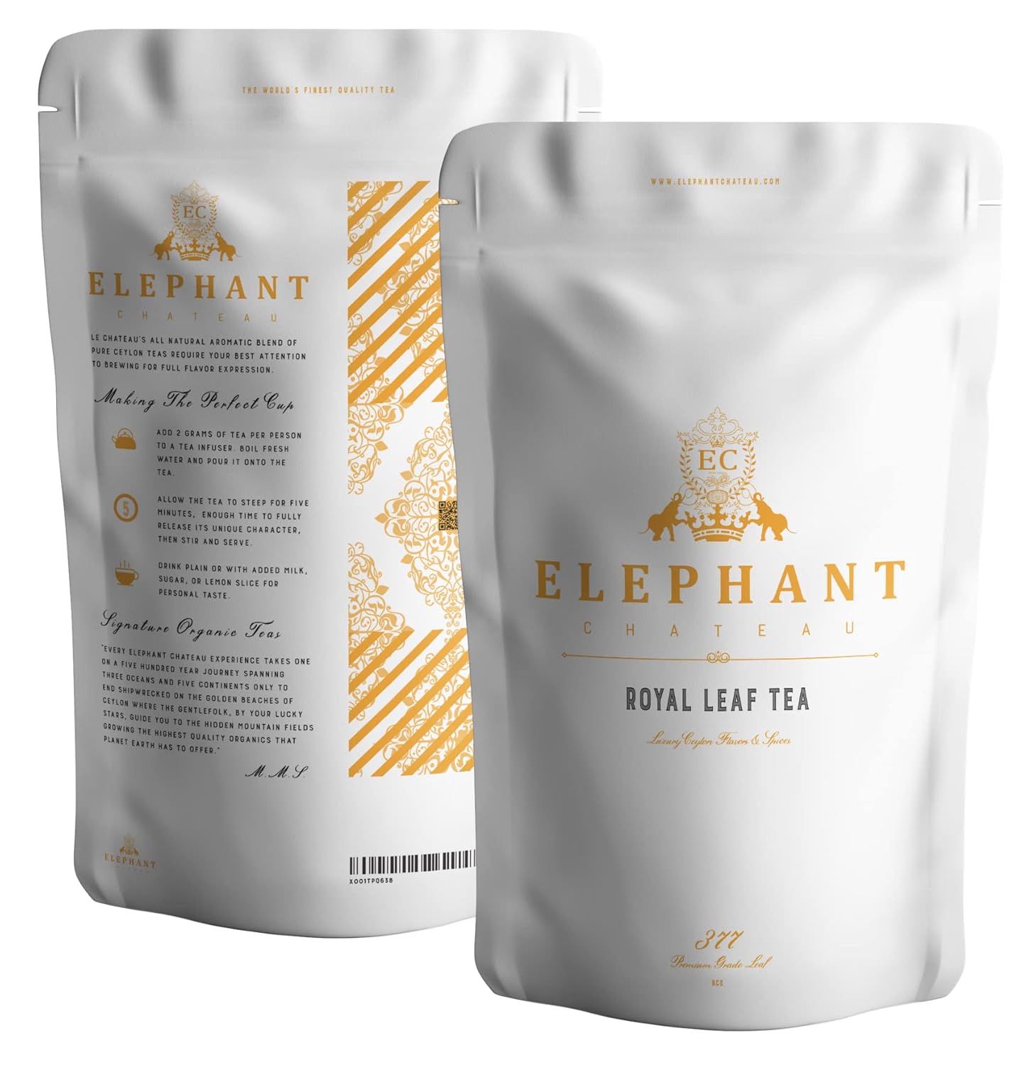 Royal White Silver Needle Tea | 60 Cups Delicious Tea | Freshly Grown in Ceylon | Ceylon Silver Tip White Tea | Luxury Loose Leaf Tea | Elephant Chateau