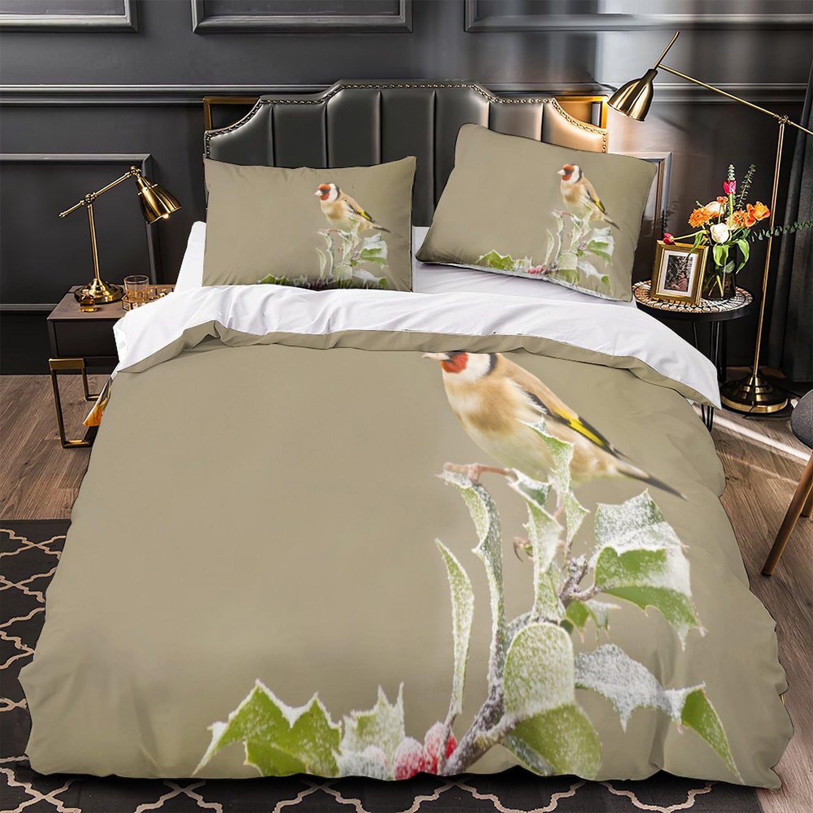 Housse de couette chardonneret 140x200 parure lit 3D