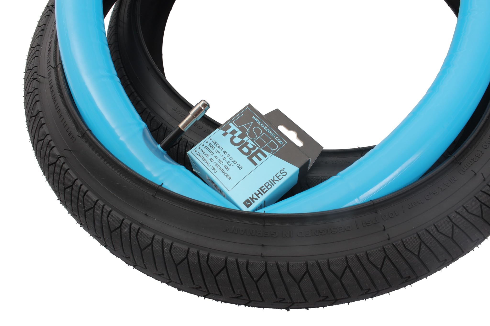 KHE MAC2+ BMX zestaw opon 20 cali – oszczędność 1,24 kg – 2 x opony druciane 2,30 – 2 x dętka TPU – Street & Park Performance