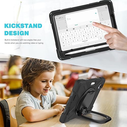 Vista 17 de Funda para iPad (A16) de 11 pulgadas 2025, Aslo para iPad 10 de 10.9 pulgadas 2022, funda resistente a prueba de golpes, soporte giratorio, soporte