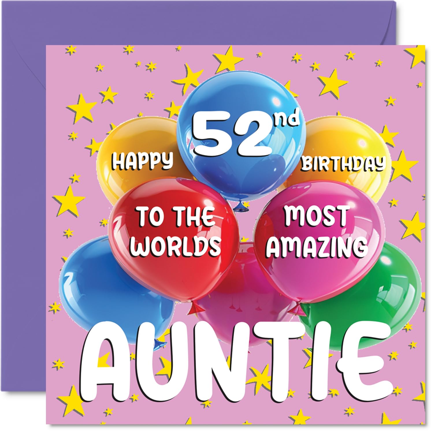 52nd Auntie Birthday Card -World's Most Amazing Auntie
