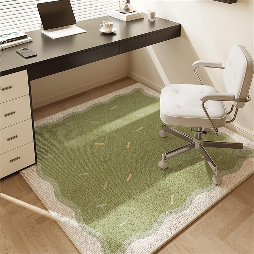Tapis de sol polyvalent antidérapant matcha 140x140cm pour fauteuil roulant et parquet