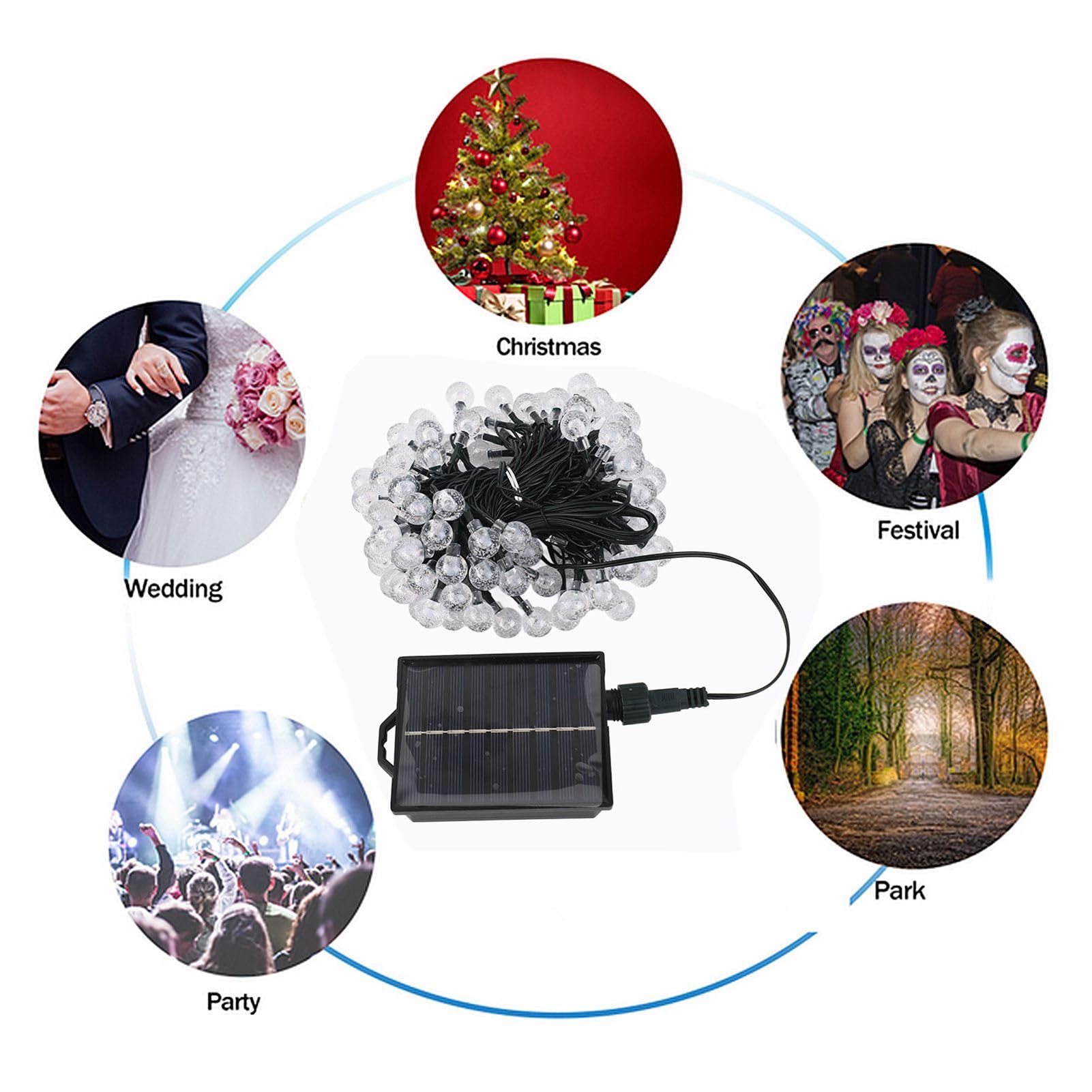 Guirnalda de Luces LED para Exterior, Interior, Festivales, Fiestas, Jardín, Patio, Impermeable, Duradera, Romántica, Vintage, 10M 100 Leds (100 Uds LED)
