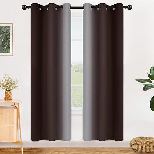Miniatura 131 de SimpleHome Cortinas gruesas con aislamiento térmico y ojales, bloqueo de luz para oscurecer sala, dormitorio, 2 paneles, 52 x 72 pulgadas de largo,