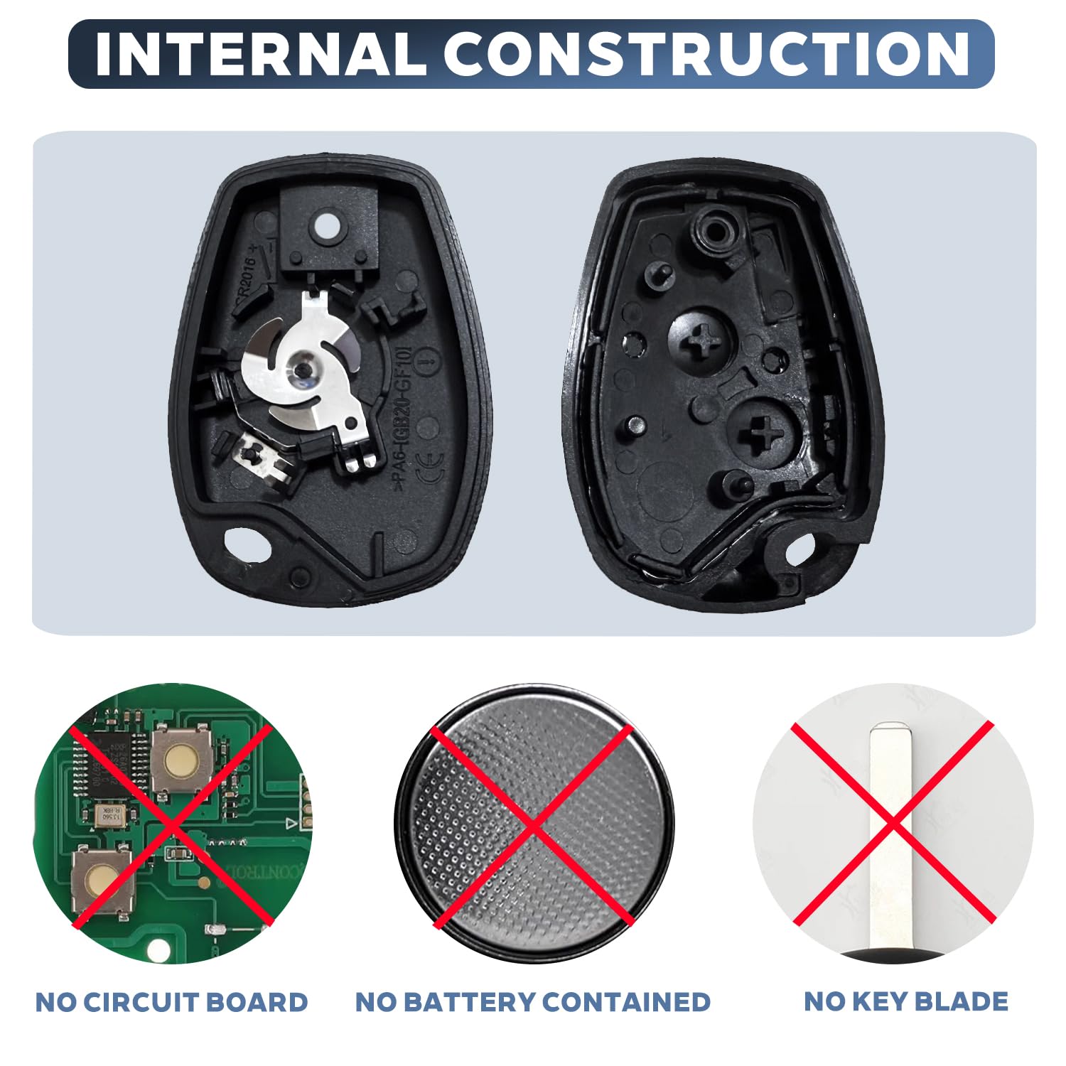 Guscio Chiave Auto 2 Pezzi Compatibile con Renault Clio 3 Twingo 2 Master 3 Kangoo 2 Trafic Modus Dacia Telecomando Custodia Ricambio