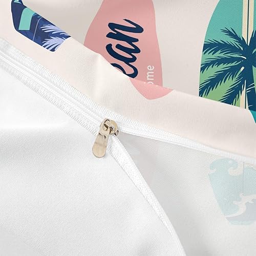 Miniatura 6 de Juego de funda de edredón de verano con temática de surf marítimo, juego de ropa de cama de 3 piezas para niños, adolescentes, funda de edredón de