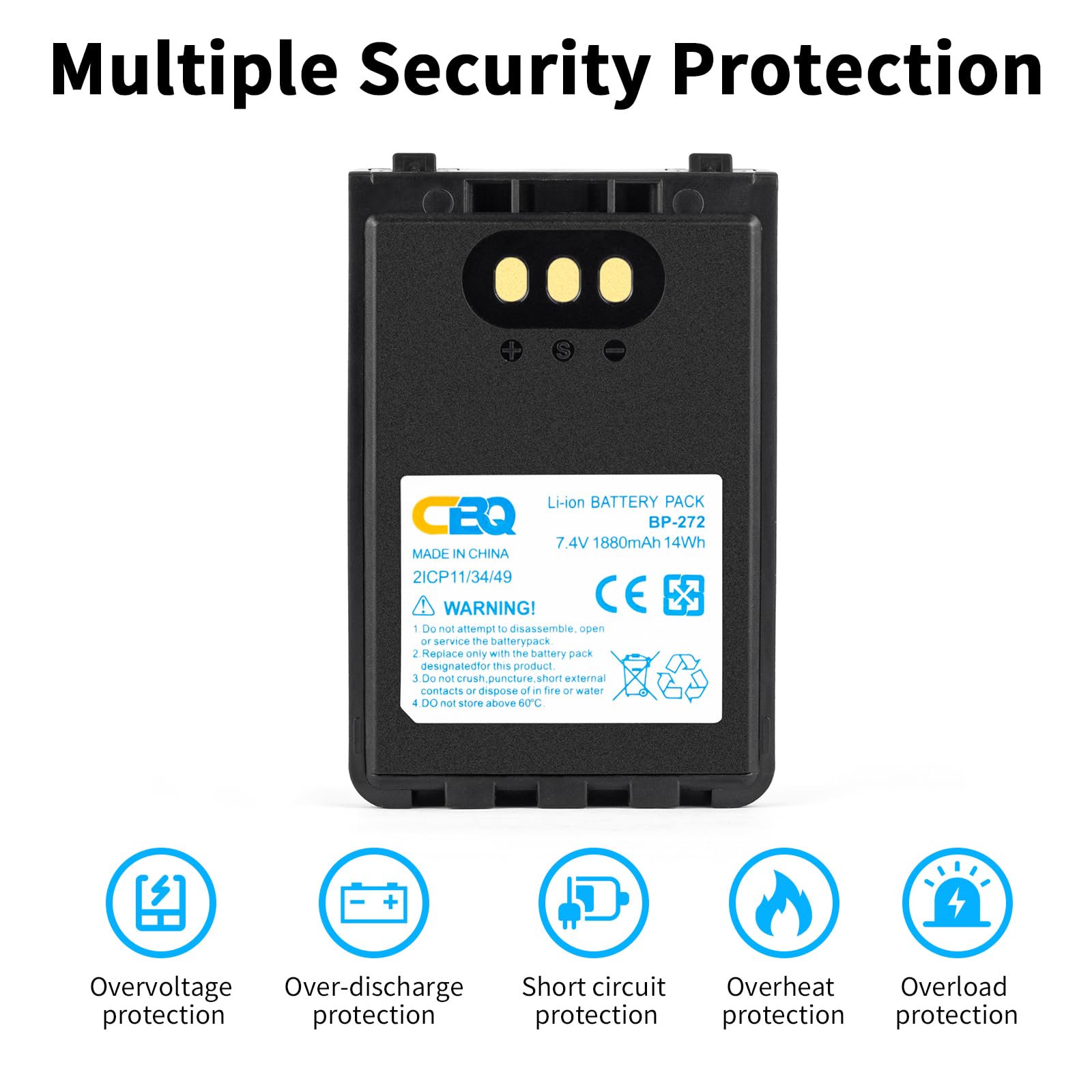 Walkie Talkies Retevis BP-272LH: 7.4v 2270mAh Li-ION Battery For