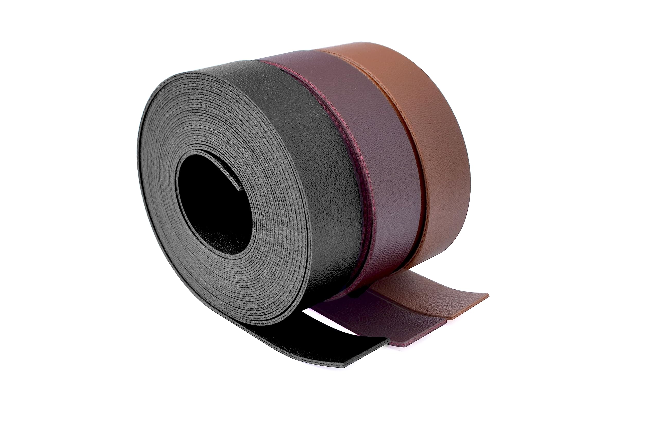 Wento 3/4''x180'' Double Sided Faux Leather Strips Double Color Leather Straps Vegan Leather Faux Leather Fabric Strips 3 Color Mixed
