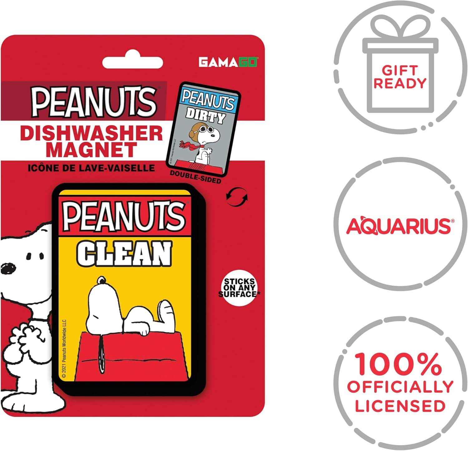 Aquarius Peanuts Snoopy & Ace Funky Chunky Novelty Magnet for Refrigerator, Locker, Whiteboard & Game Room Officially Licensed Merchandise & Collectibles