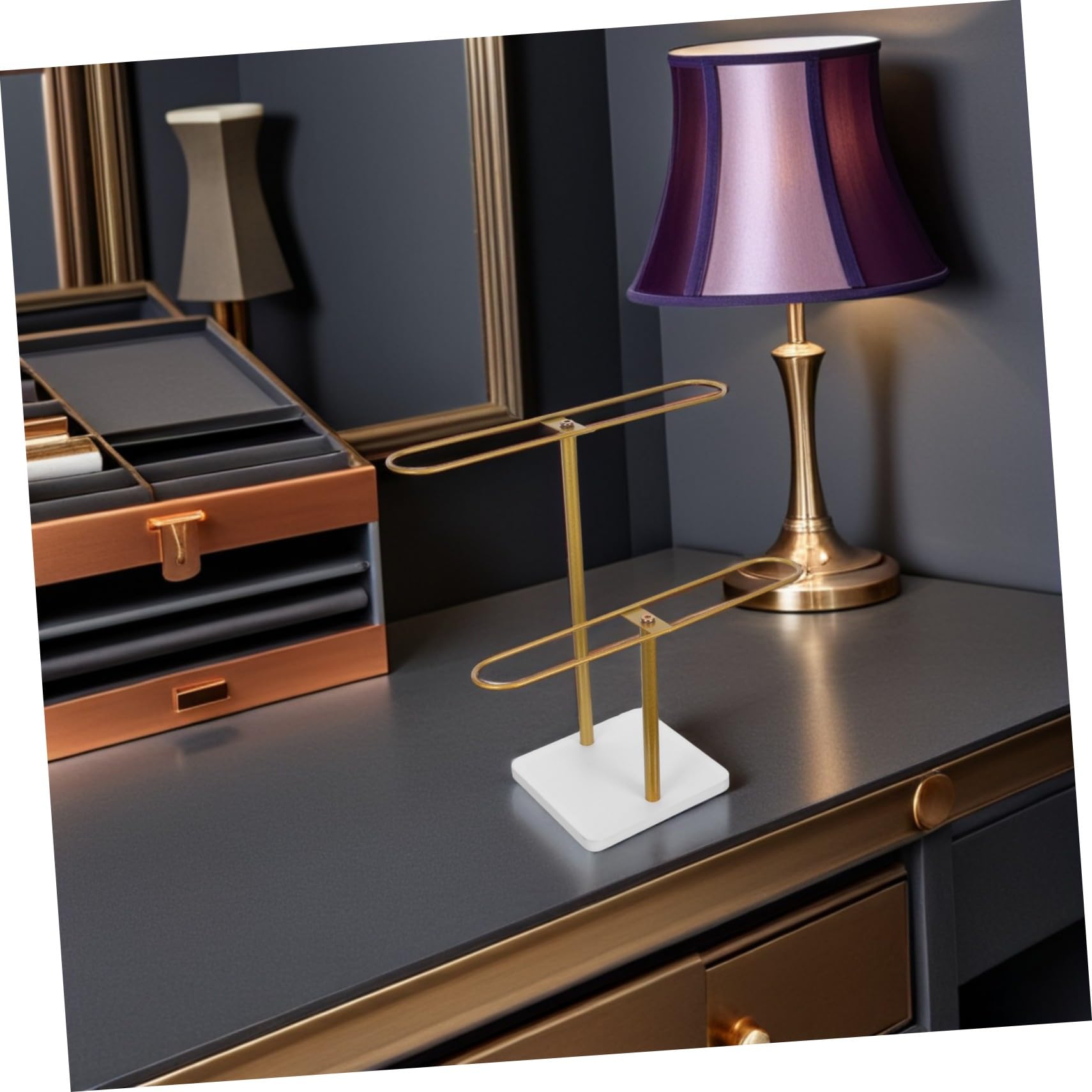 SEWACC 2nivel Estante para Guardar Gafas de Sol Soporte de Metal para Gafas Organizador de Escritorio para Expositor de Monturas para Decoración de Casa