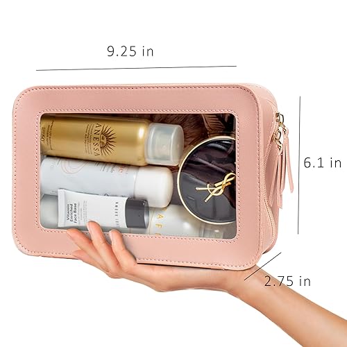 Miniatura 2 de LETGO Bolsa de maquillaje transparente, organizador de artículos de tocador aprobado por la TSA con cremallera, apto para artículos esenciales de
