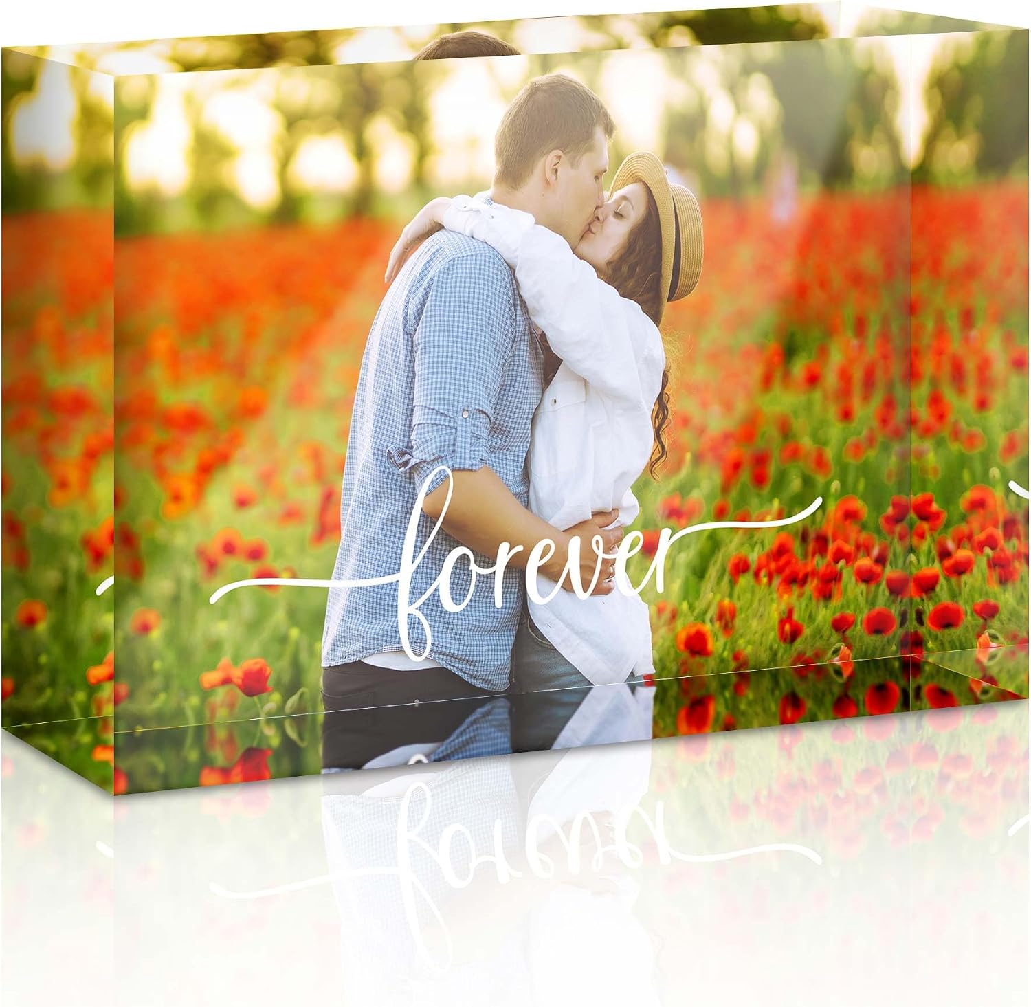 Personalized For Couple, Custom Image For Couple And Girlfriend Forever, 4X6 Inches, Thick Crystal-Clear Acrylic, Picture Desk, Usa Made By Acryluxe