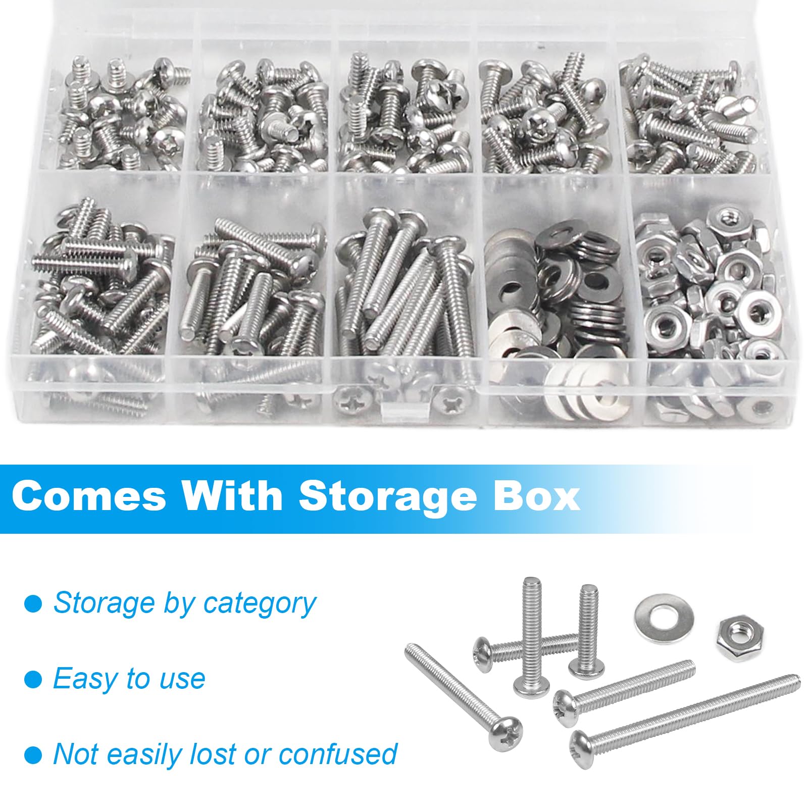240pcs #6-32 Machine Screws Nuts Washers Kit -5 240pcs #6-32 Machine Screws Nuts Washers Kit -5