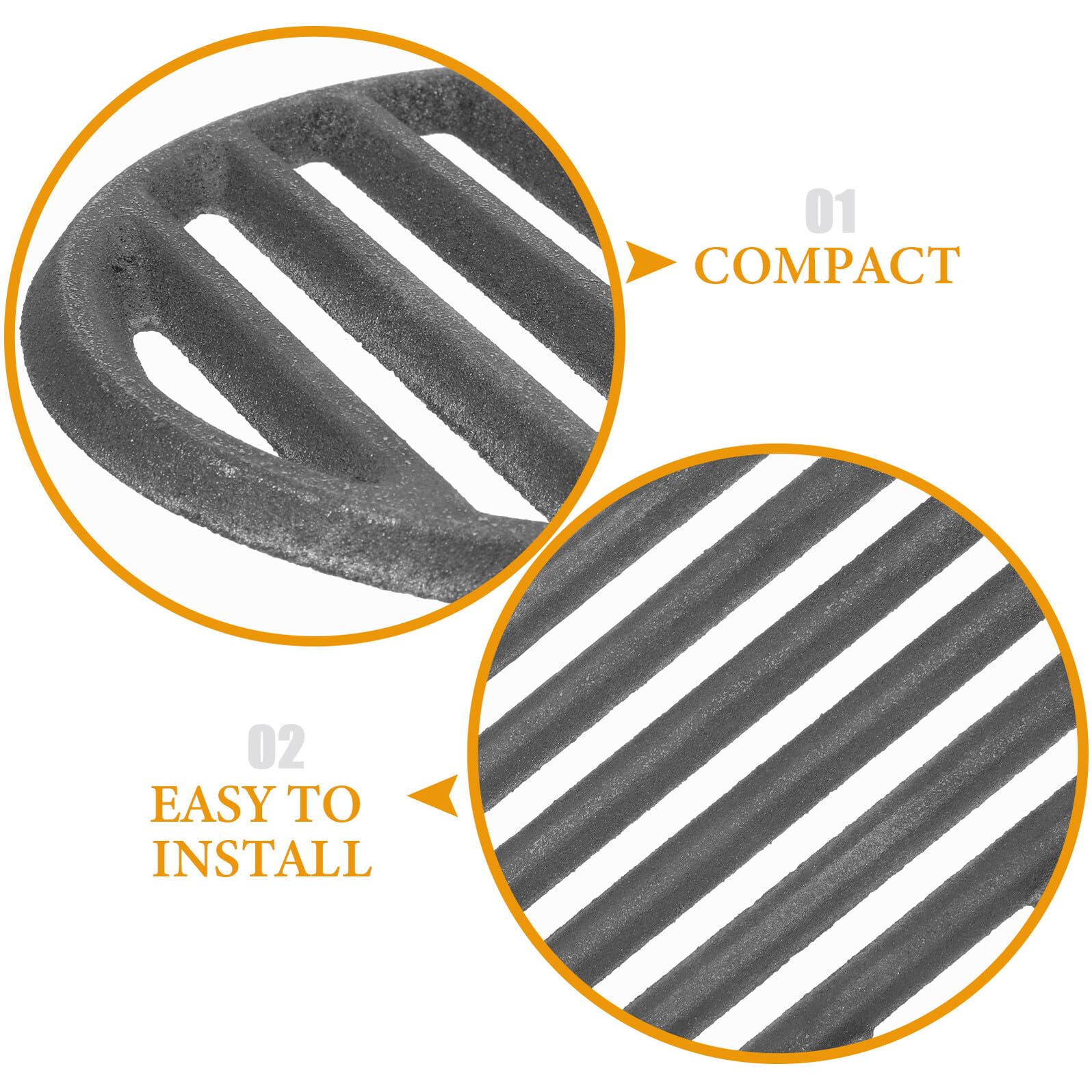 Veemoon Griglia Barbecue Rotonda in Ghisa 22 Cm per Grigliare All'aperto Utensili da Cucina da Campeggio Distribuzione Calore Uniforme e Superficie Cottura Resistente