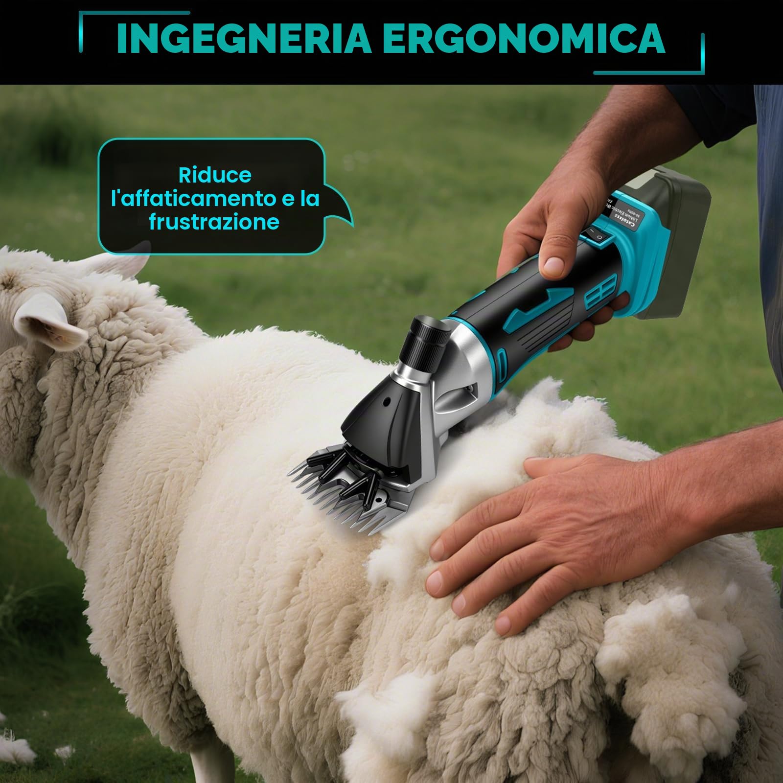 Forbici elettriche a batteria per Makita 18 V, 850 W, 2300 giri/min, 6 marce, forbici elettriche per lana di pecore, capre e bovini sporchi (senza batteria)