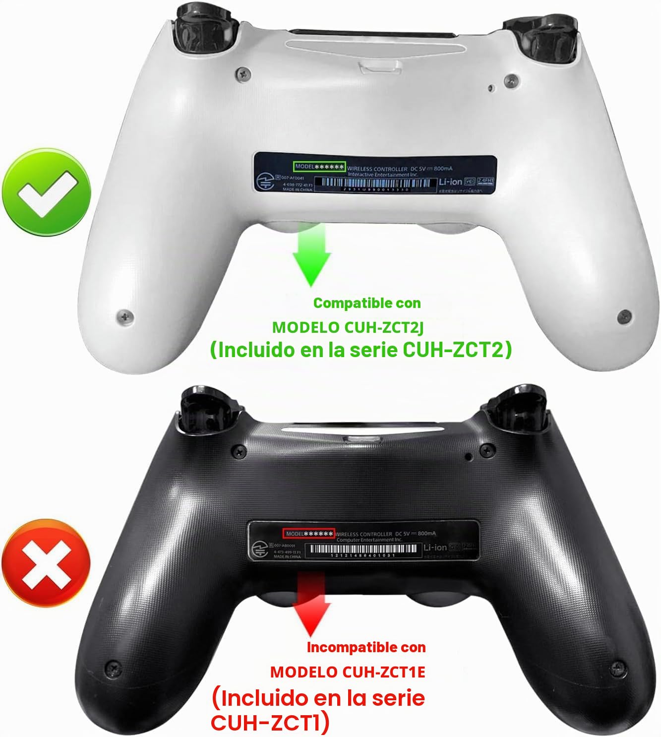 OSTENT 1000mAh 3.65V 3.7Wh Recargable Li-Ion Batería de Repuesto para Sony PS4 Pro/Slim CUH-ZCT2 Serie Bluetooth Wireless Dual Shock Controller Segunda Generación Nueva Versión Pequeño Conector