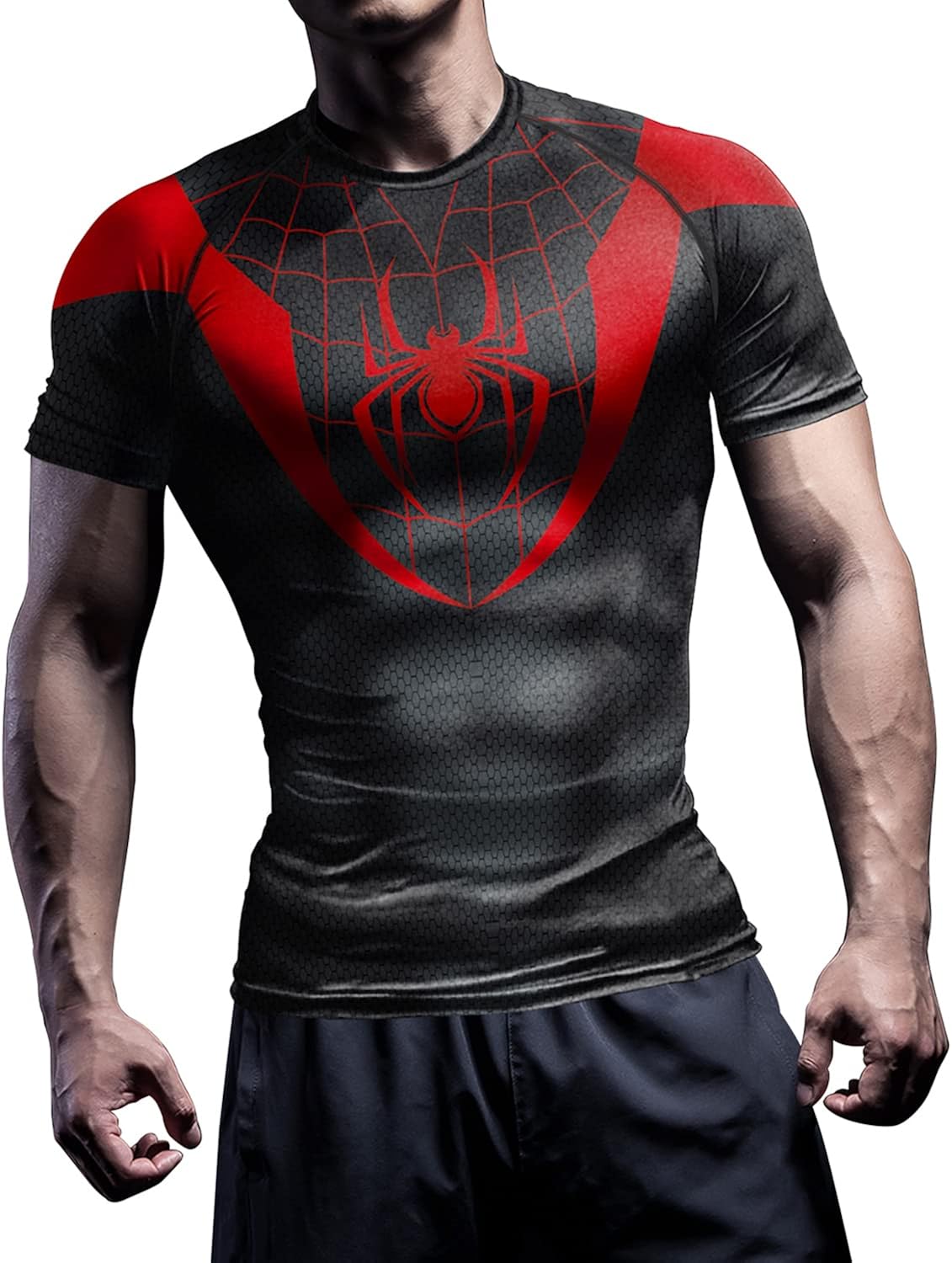 Miniatura 3 de Men's Compression Shirt Short Sleeve Captain Workout T-Shirts Athletic Fitness Gym Tops for Men
