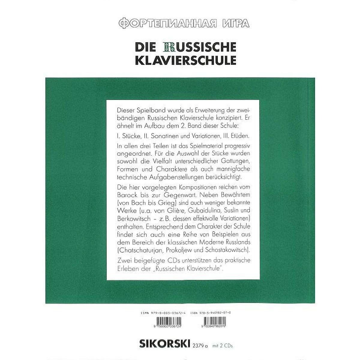 Recueil de partitions de l'école de piano russe - Volume 3 - Avec 2 CD - Édition allemande avec plus de 60 pièces de théâtre et exercices