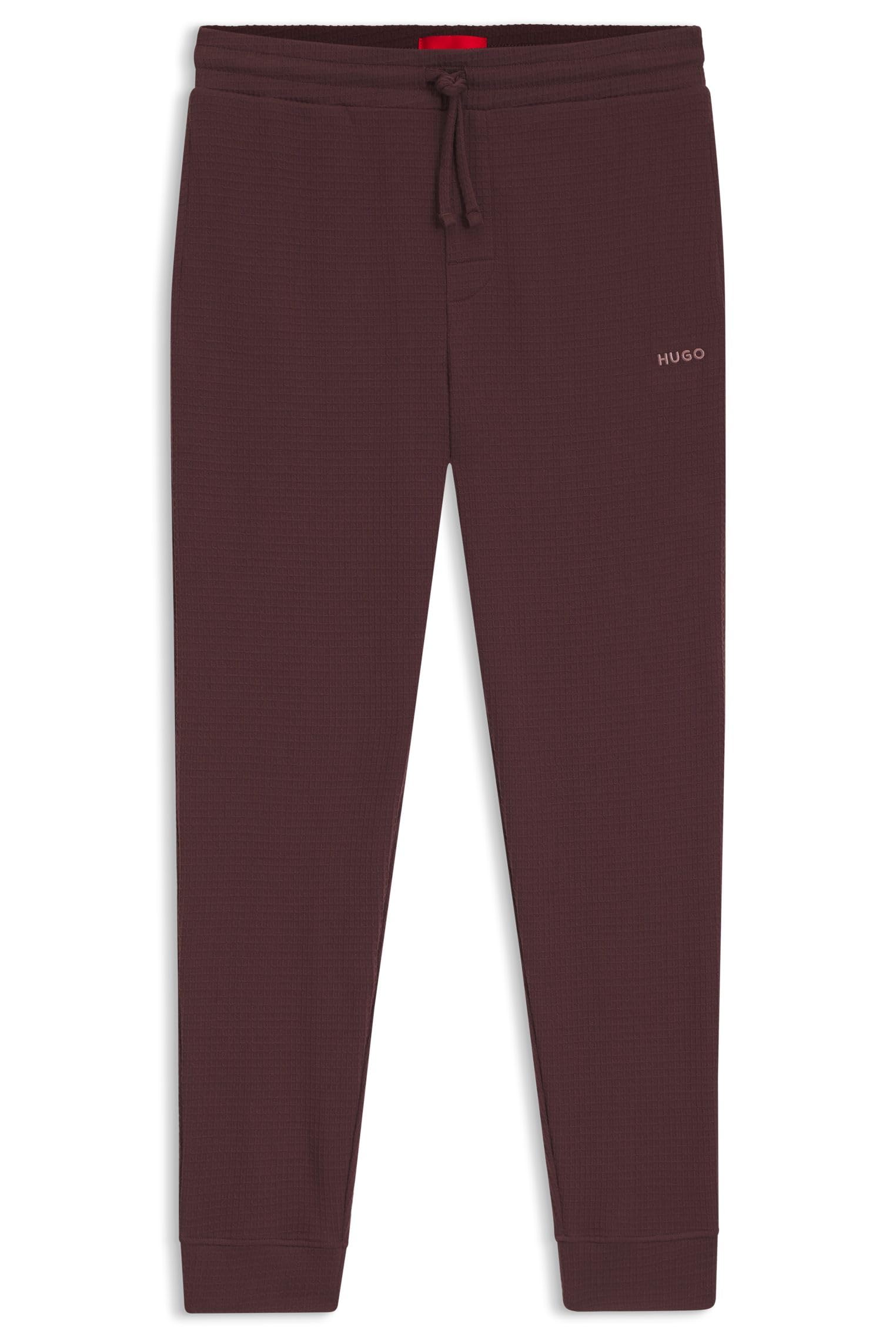HUGO Herren Austin Pants Pyjama-Hose aus Baumwoll-Mix mit Logo-Stickerei