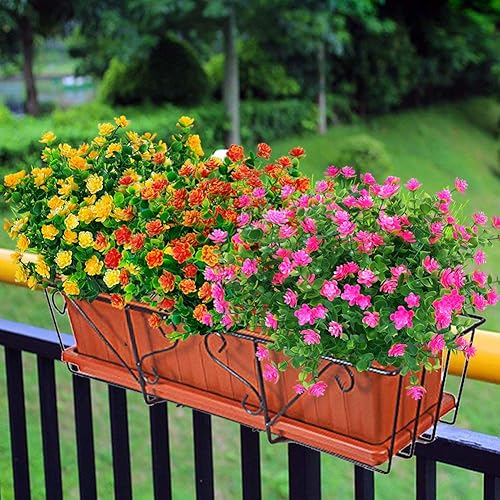 Miniatura 65 de Flores artificiales, arbustos de boj artificiales para exteriores, resistentes a los rayos UV, plantas verdes de plástico sintético para colgar