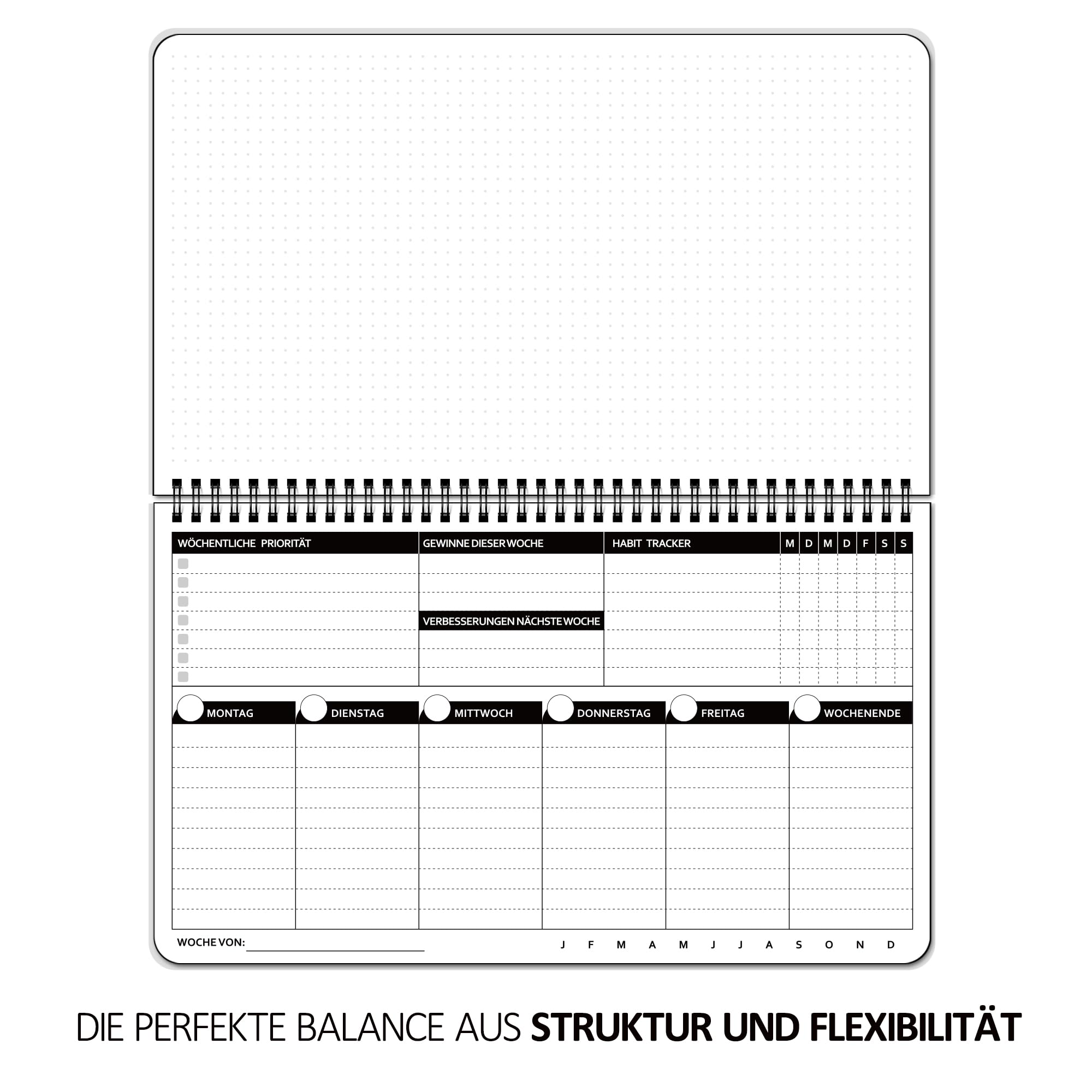 BIROYAL Planificador Semanal De Escritorio, A4 (50 Hojas), Despegable