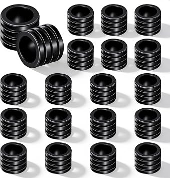 20 PCS Paracord Beads, Stainless Steel Column Beads 7mm Large Hole Lanyard Bead Black SpacerBeads Metal Paracord Bead for Jewelry Making DIY Craft