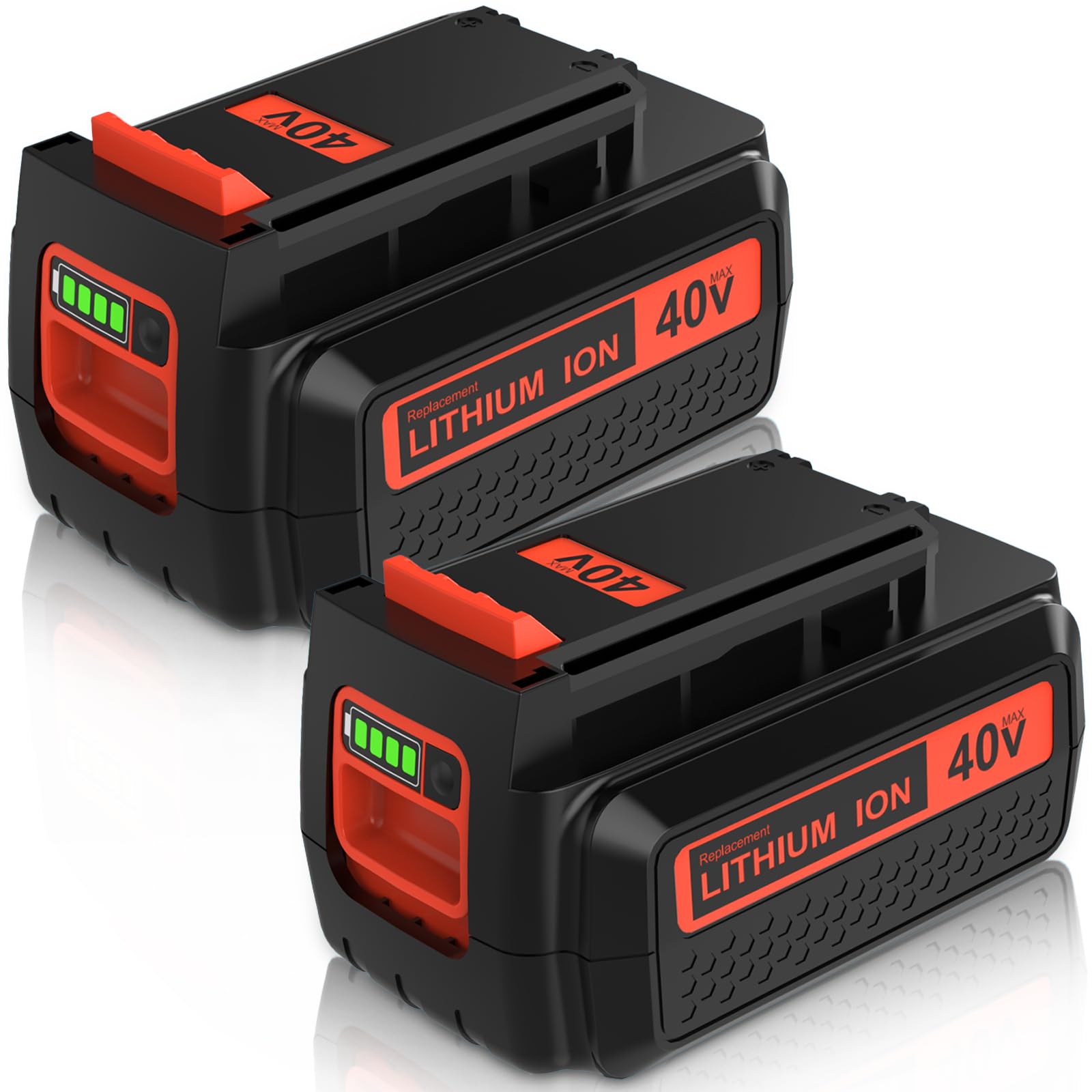 2-Pack 3600mAh Replacement for Black and Decker 40V Battery LBX2540(Orange)