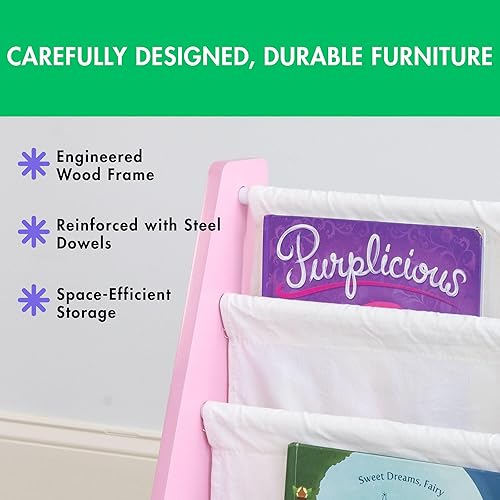 Miniatura 100 de Humble Crew Librero de almacenamiento para libros infantiles, gris/blanco, 4 niveles Gris/Blanco,verde (camo green),Gris/rosado,Madera