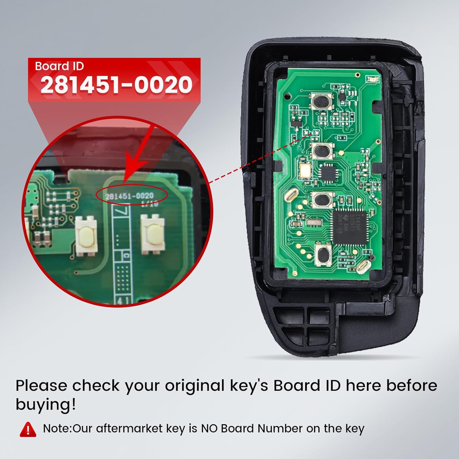 Beefunny Smart Remote Key Fob for Lexus ES300H ES350 GS200T GS350 GS450H 2013-2020 Keyless Entry Car Key with Uncut Key (FCC ID:HYQ14FBA Board ID:281451-0020)