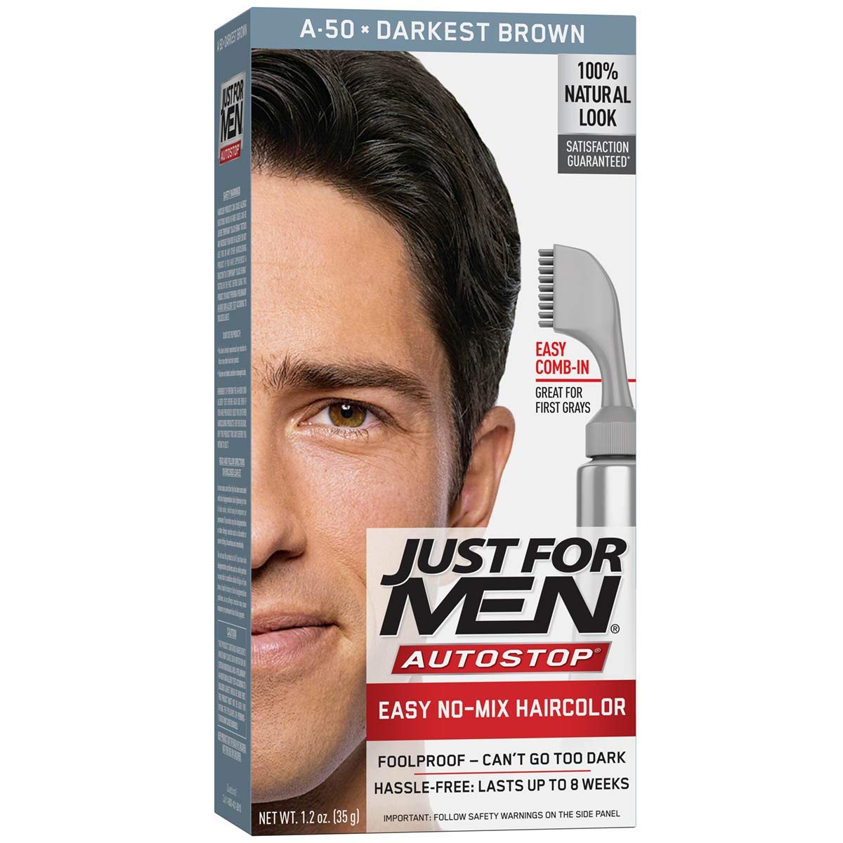Just For Men Auto Stop Hair Color - Darkest Brown A-50 Just For Men Hair Color Men 1 Application (Pack of 5)5