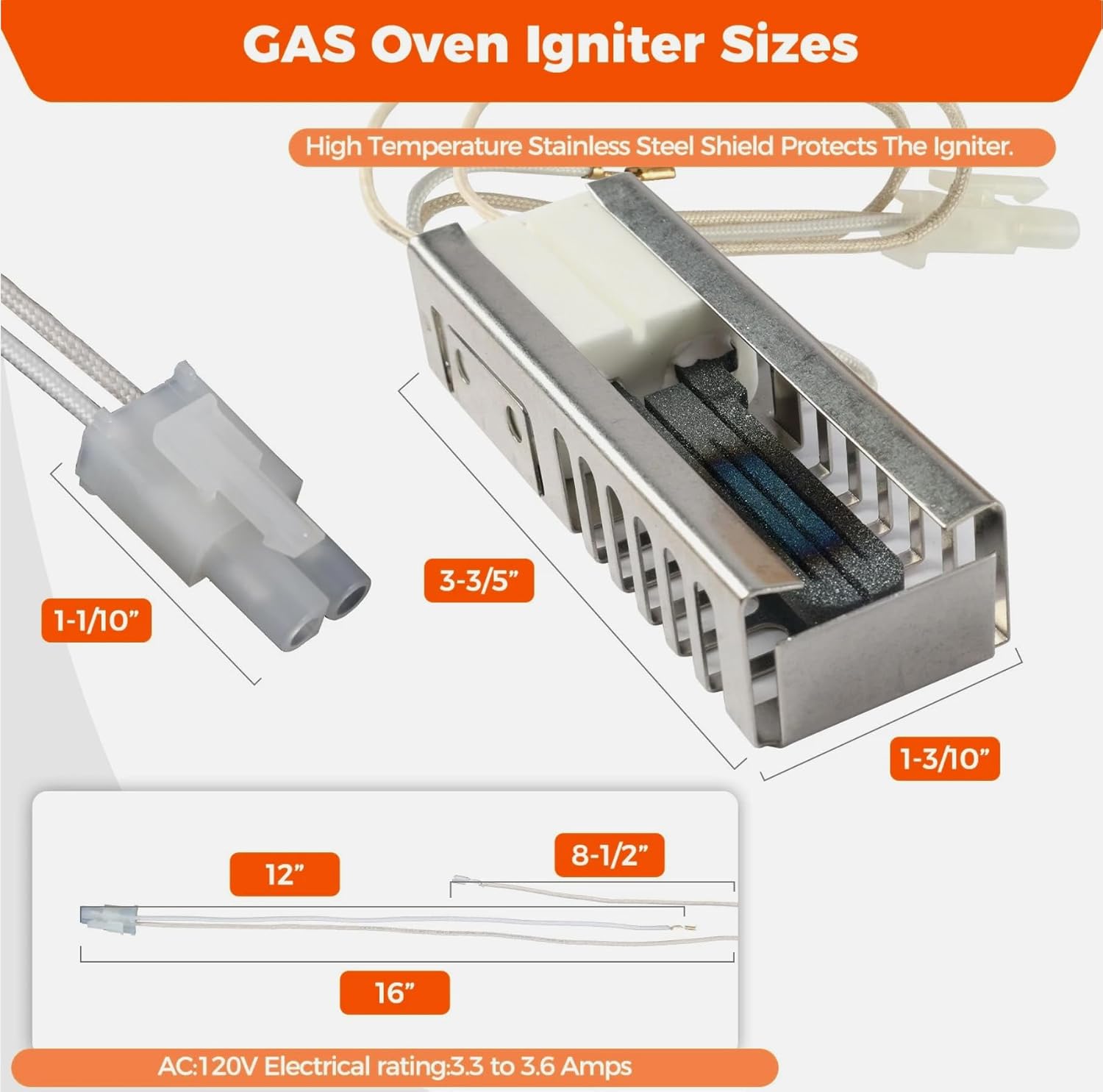 Range Oven Igniter Compatible with Kenmore 790.73232312, 790.73432313, 790.7442281, 790.7441981, 790.71319701, 790.712187, 790.71052405 models