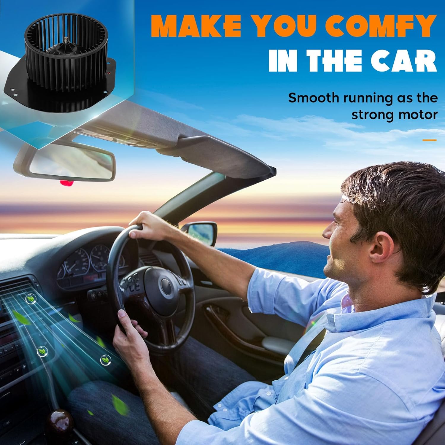 AC Heater Blower Motor HVAC with Fan Cage for 1980-1986 Ford Bronco, 1987-1991 Ford Country Squire, 1987-1991 Ford LTD Crown Victoria, 2003 2004 Mercury Marauder, 700014, 1W7Z 19805 BA