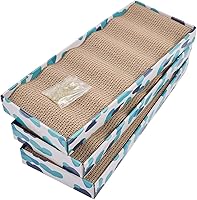 Vista 9 de PEEKAB Rascador de cartón para gatos, tablero de rascador ancho, reversible, corrugado, almohadilla para rascar con caja incluida, tamaño grande, 3