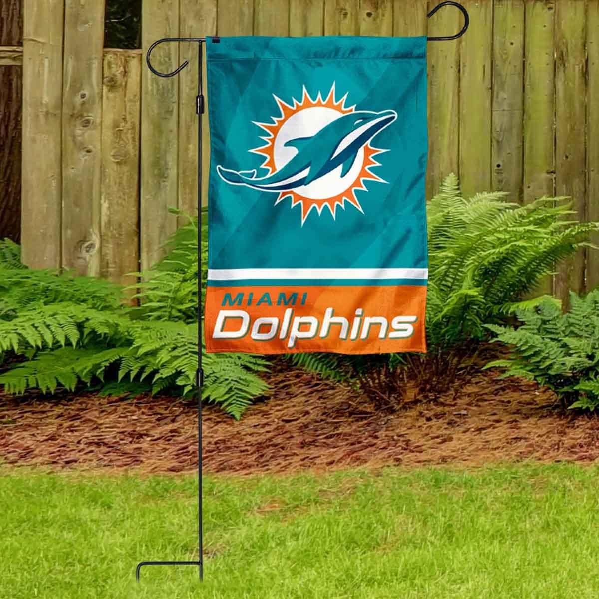 Dolphins Garden Flag and Stand Pole Holder Mount - Image 3