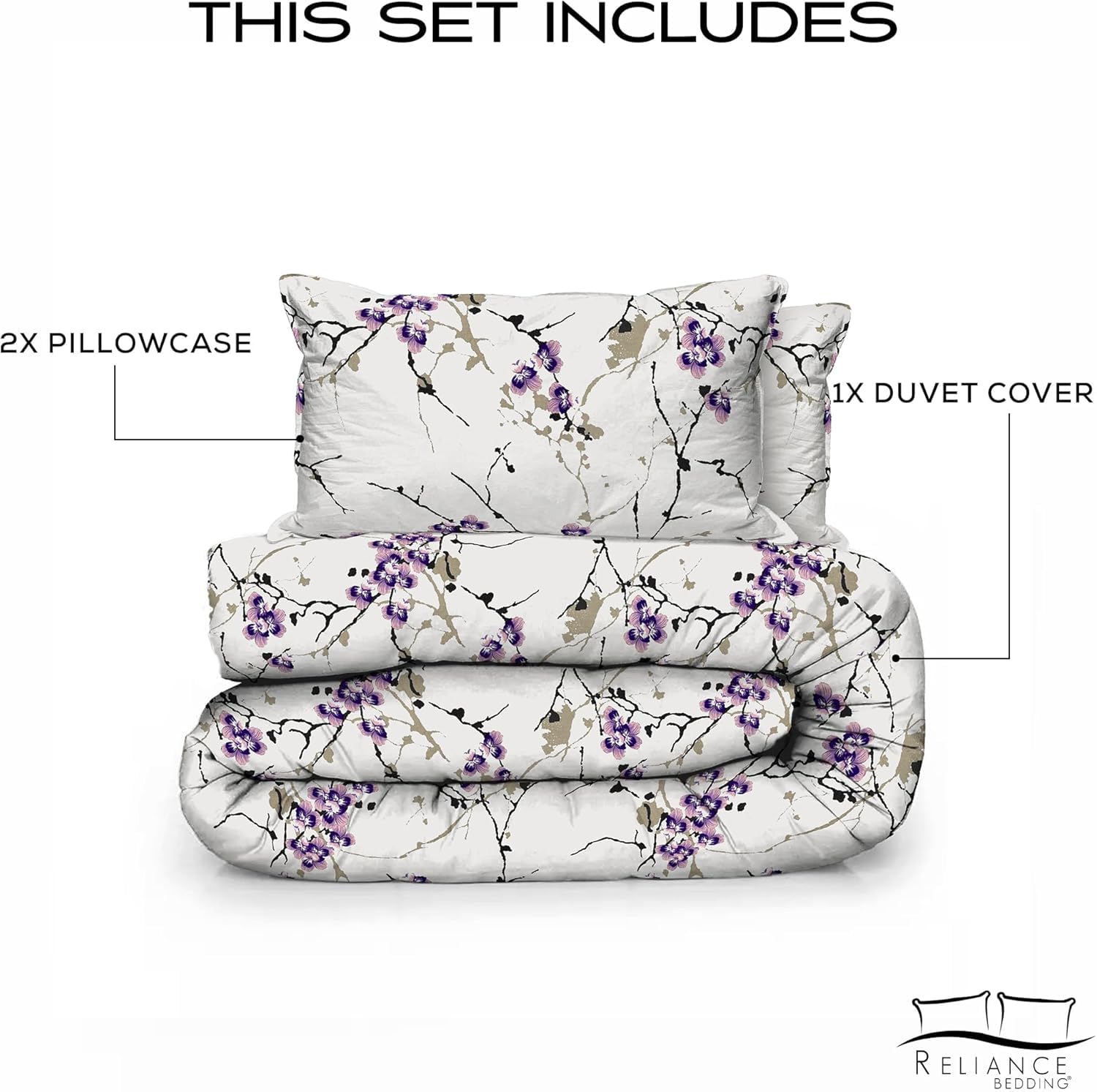 EverSoft Super King Size Duvet Cover Set, Exotic Lilac - Image 6