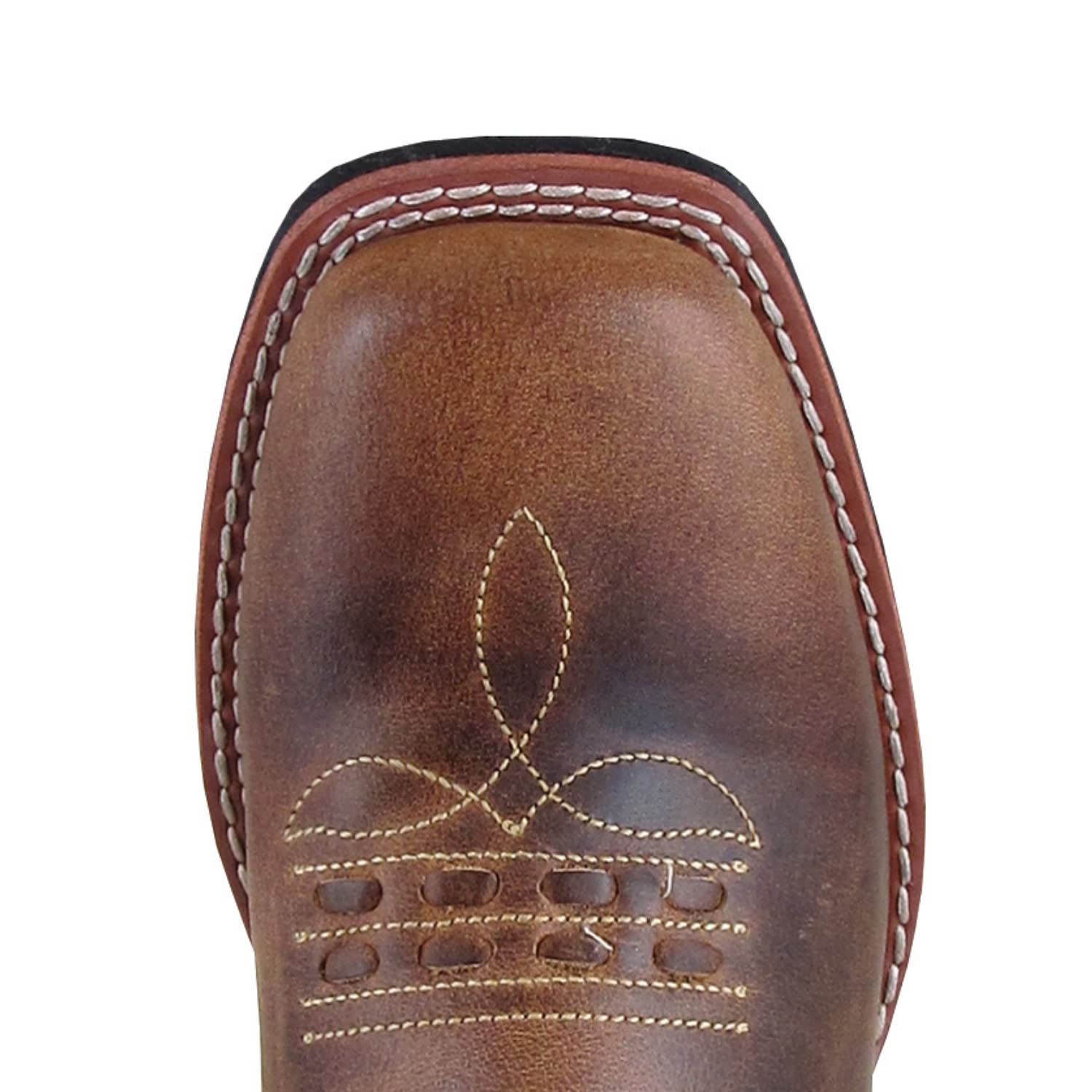 Smoky Mountain Boots Women's Shelby Western Boot, Brown Waxed Distress, Wide, Size 7 US