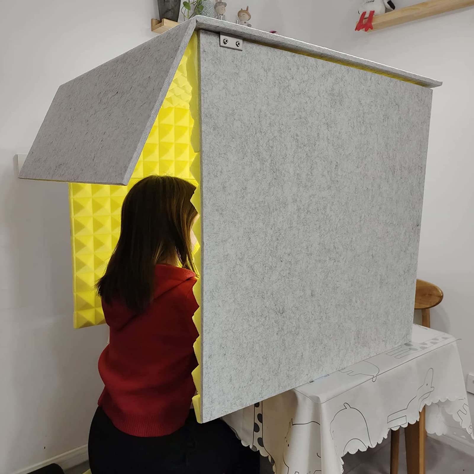 Divisorio desktop per cabina insonorizzata con pannello superiore portatile recinzione da studio per musica Home Office & Camera da letto Riduzione del rumore Soluzioni acustiche